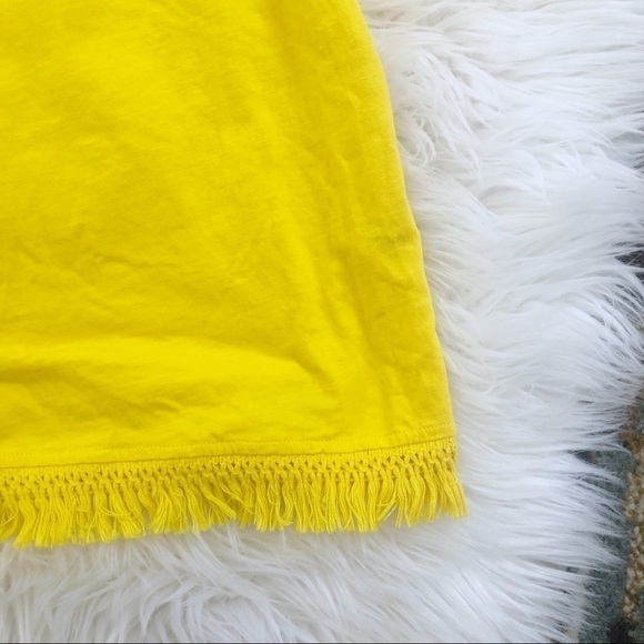 ☀️J.crew Factory Yellow Fringe Sleeveless Top - Picture 4 of 5